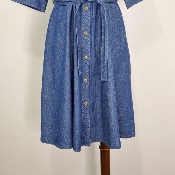 Wonder Nation Girl's Belted Jean Chambray Button Front Dress Size XL (14-16) - Picture 3 of 14